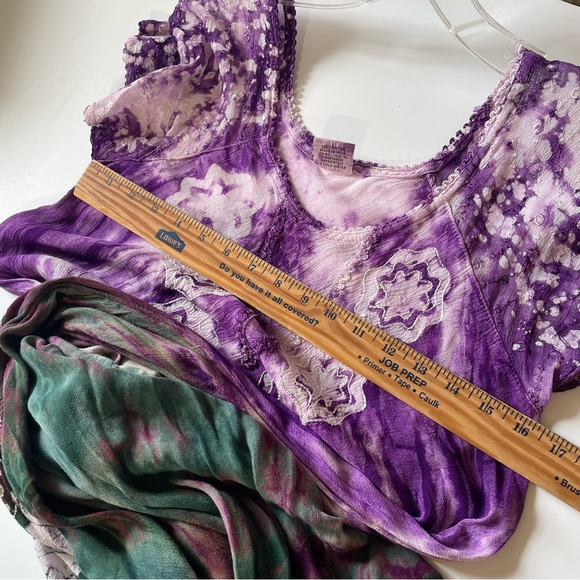Advance Apparels purple & green tie dye boho festival dress OS - Picture 9 of 13